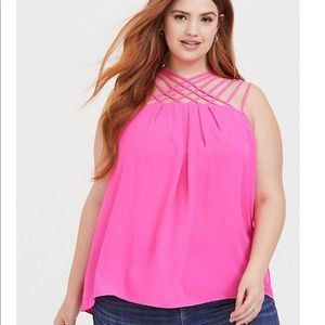 Torrid STRAPPY NECK GEORGETTE TANK TOP